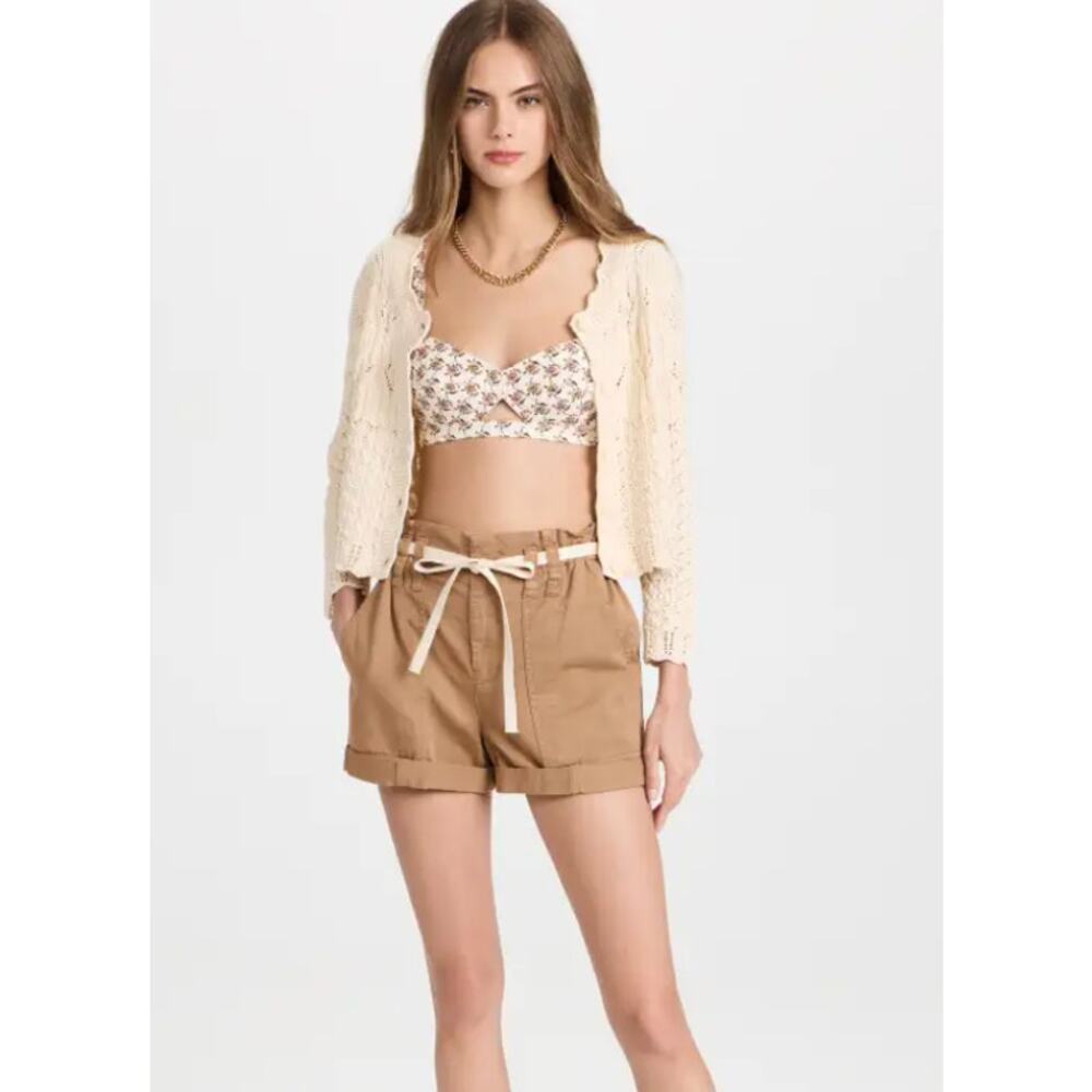 A.L.C. Augusta Shorts in Playa Brown Tan‎ Tie Waist 8 NWT